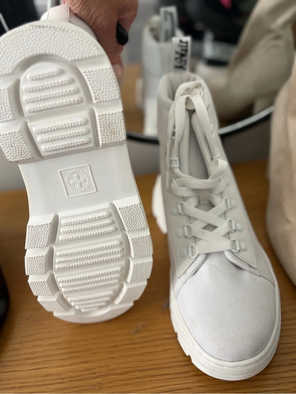 White High-Top Canvas Sneakers